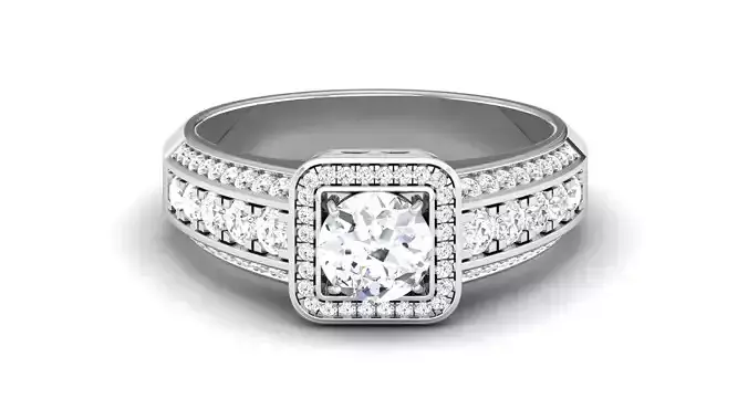 Solitaire Wedding Engagement Halo Ring 3dm STl OBJ FBX Details