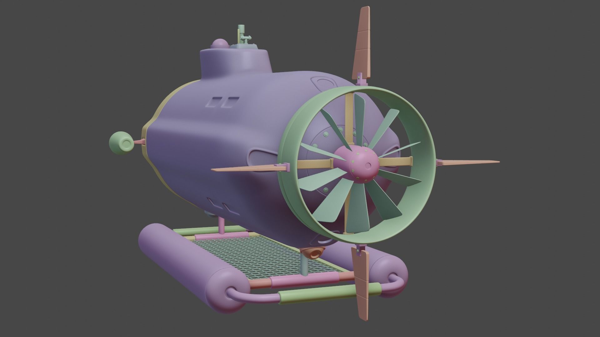 bathyscaphe type submarine 3D model_5