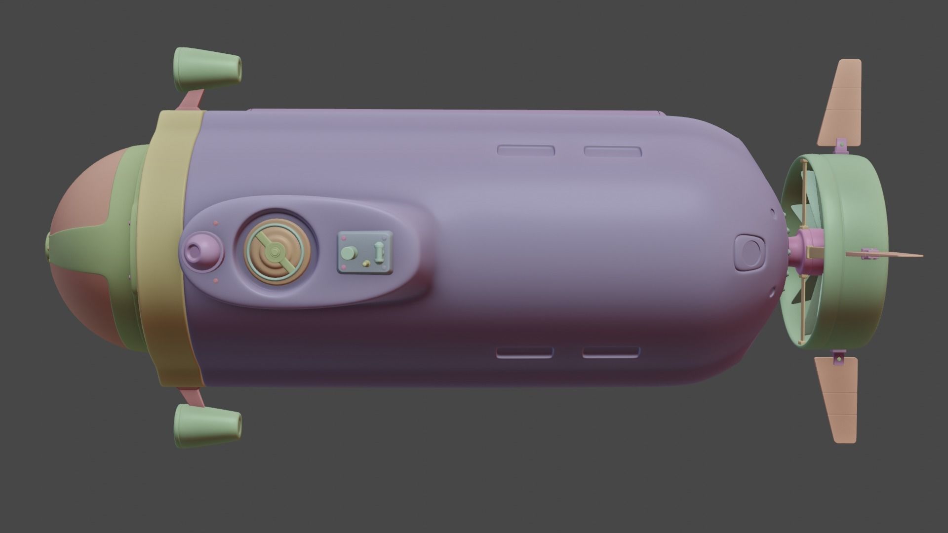bathyscaphe type submarine 3D model_7