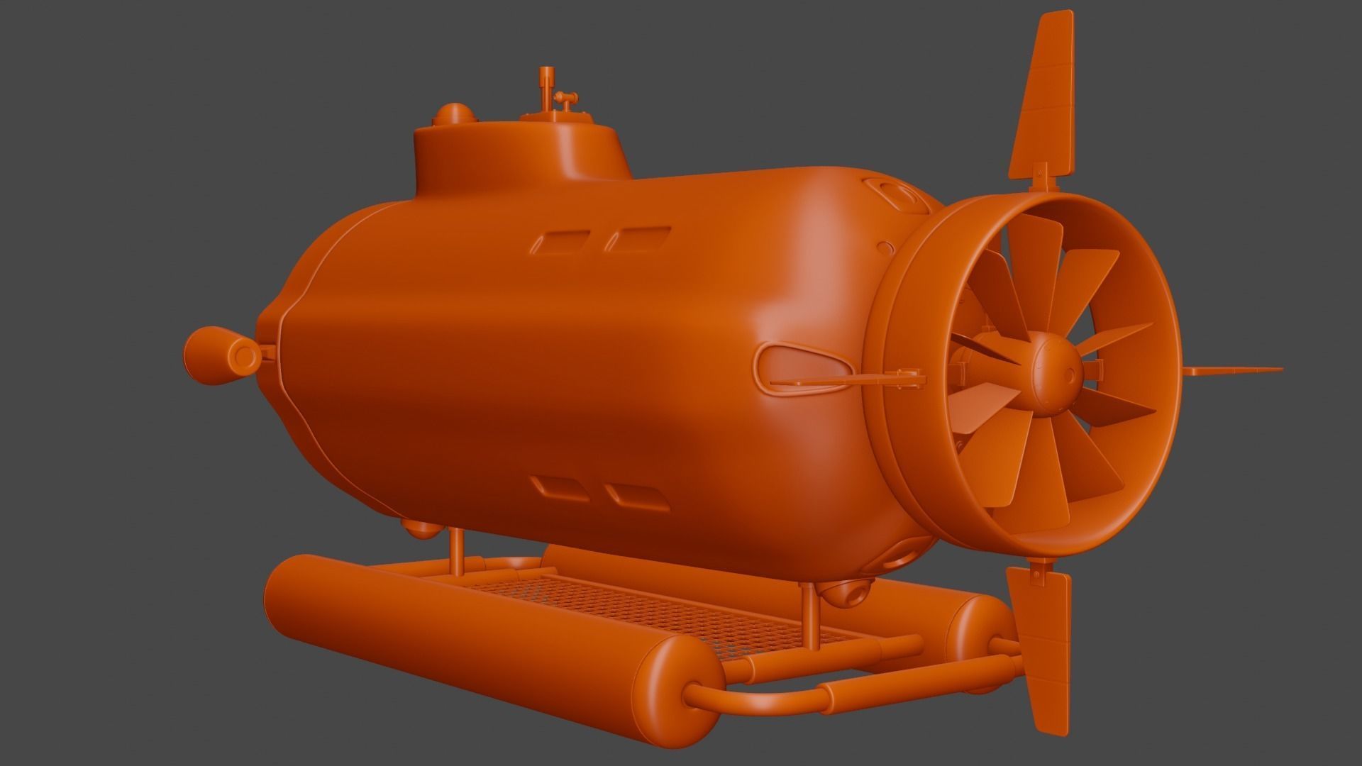 bathyscaphe type submarine 3D model_4