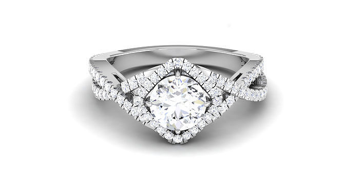 Solitaire Engagement Wedding Rings Bridal Ring 3D print model