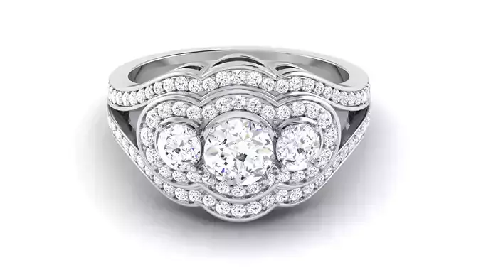 Solitaire Engagement Wedding Rings Three Stone Ring