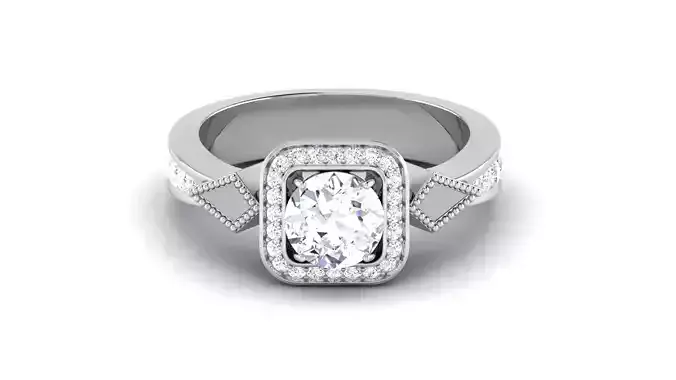 Solitaire Wedding Engagement Halo Ring 3dm STl OBJ FBX Details