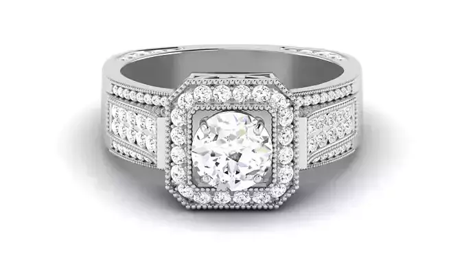 Solitaire Wedding Engagement Halo Ring 3dm STl OBJ FBX Details