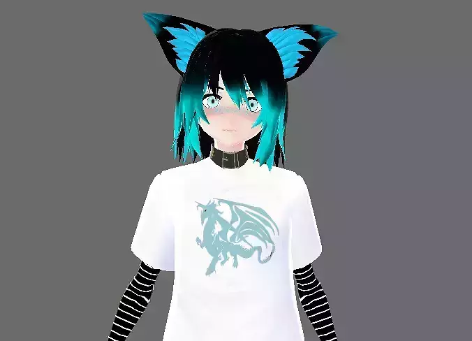 3d low poly female avatar for gaming  Vtubing also for VRChat