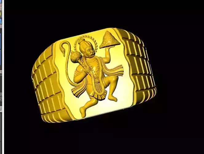 Hanuman Ring 3D print model