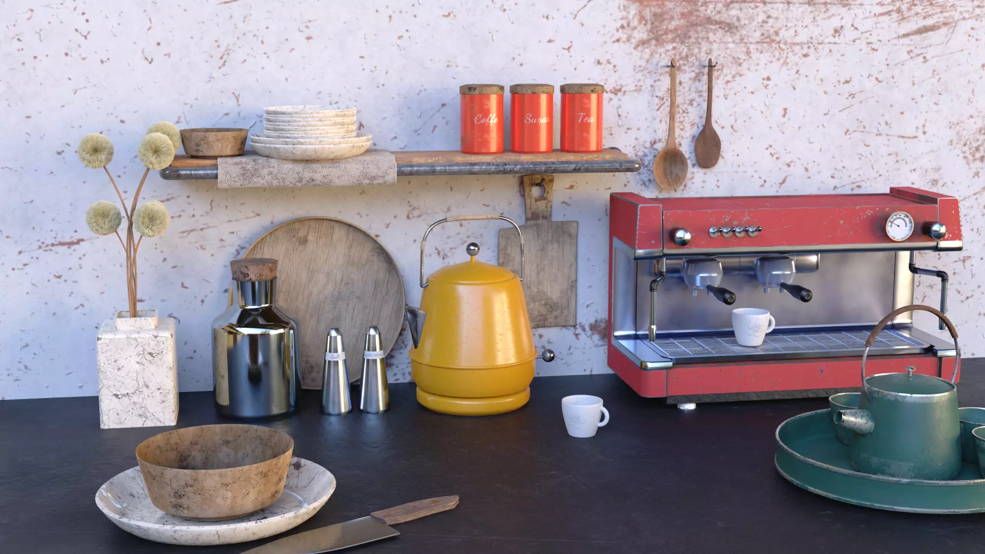 vintage kitchen Low-poly 3D model