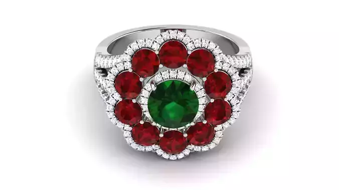 Solitaire Wedding Engagement Ring Bridal Flower Ring