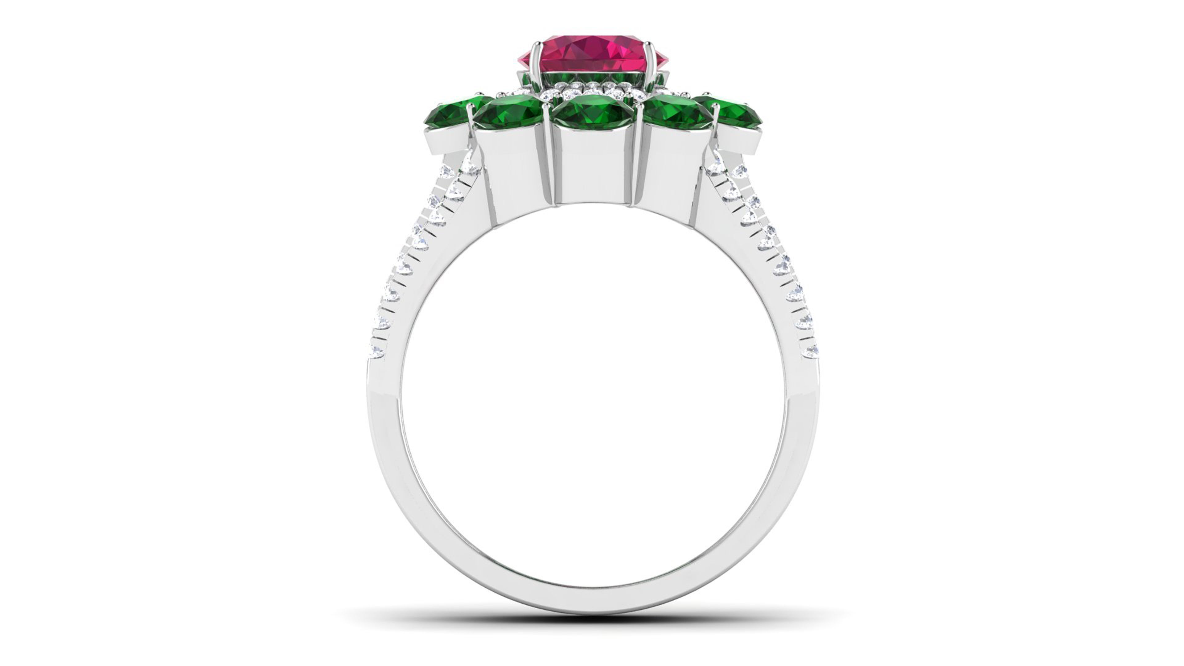 Solitaire Wedding Engagement Ring Bridal Flower Ring 3D print model_1