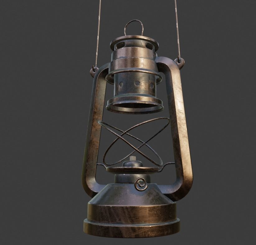 Lantern Lamp Low-poly 3D model_2