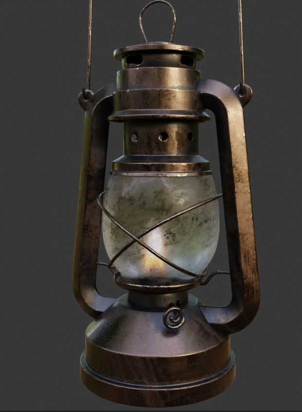 Lantern Lamp Low-poly 3D model_4