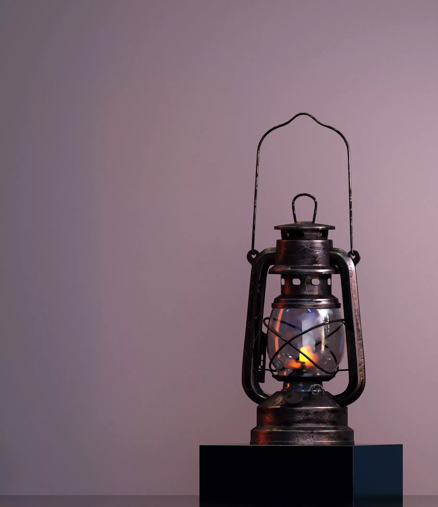 Lantern Lamp Low-poly 3D model_0