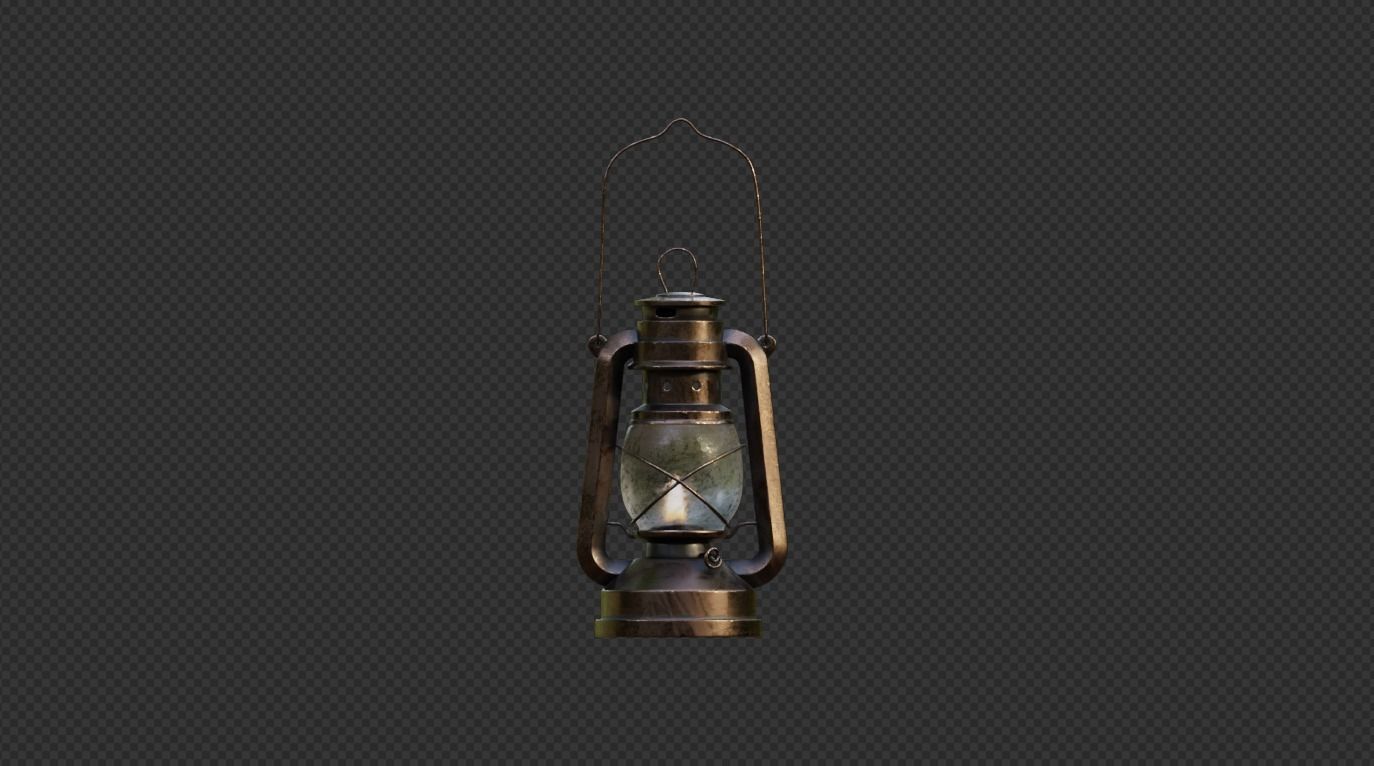 Lantern Lamp Low-poly 3D model_8