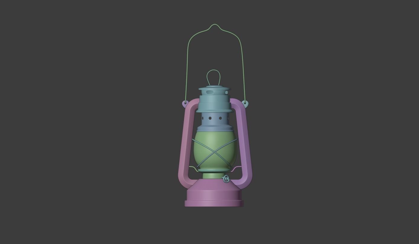Lantern Lamp Low-poly 3D model_9