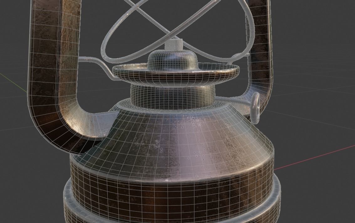 Lantern Lamp Low-poly 3D model_3