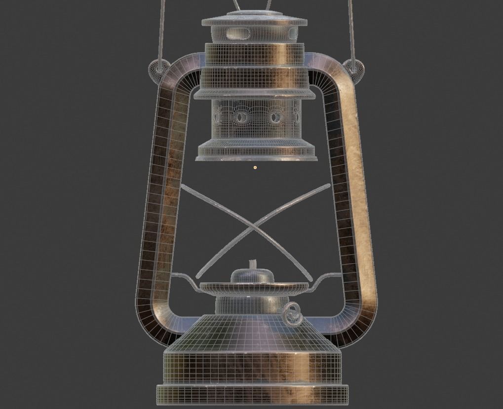 Lantern Lamp Low-poly 3D model_6