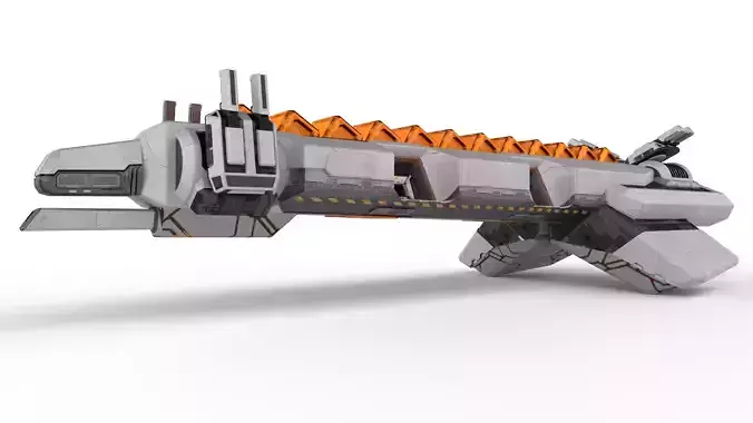 Spaceship Fighter - Source Files Attached 4K Textures Low-poly 3D model
