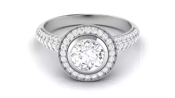 Solitaire Wedding Engagement Halo Ring Bridal Ring