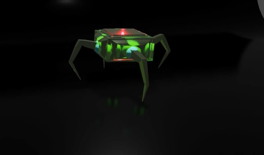 Glass Robot Low-poly 3D model_1