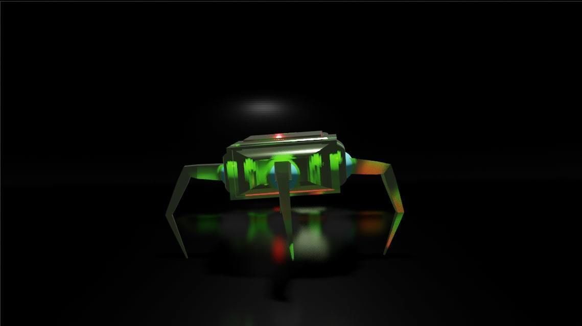 Glass Robot Low-poly 3D model_7