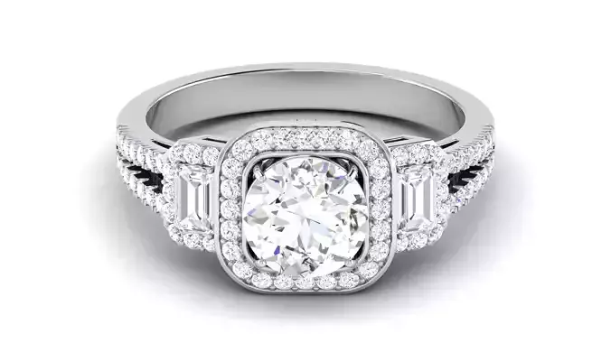 Solitaire Wedding Engagement Halo Ring Bridal Ring