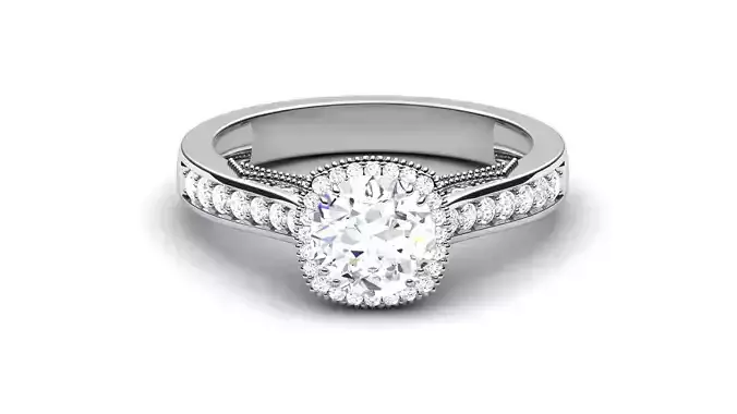 Solitaire Wedding Engagement Halo Ring Bridal Ring