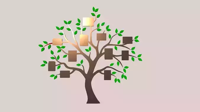 family tree Low-poly 3D model