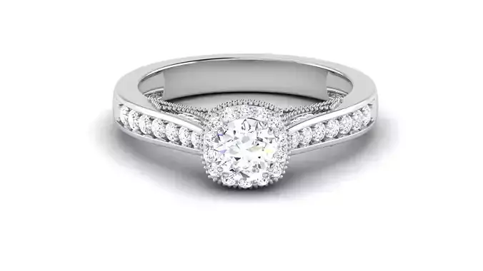 Solitaire Wedding Engagement Halo Ring Bridal Ring