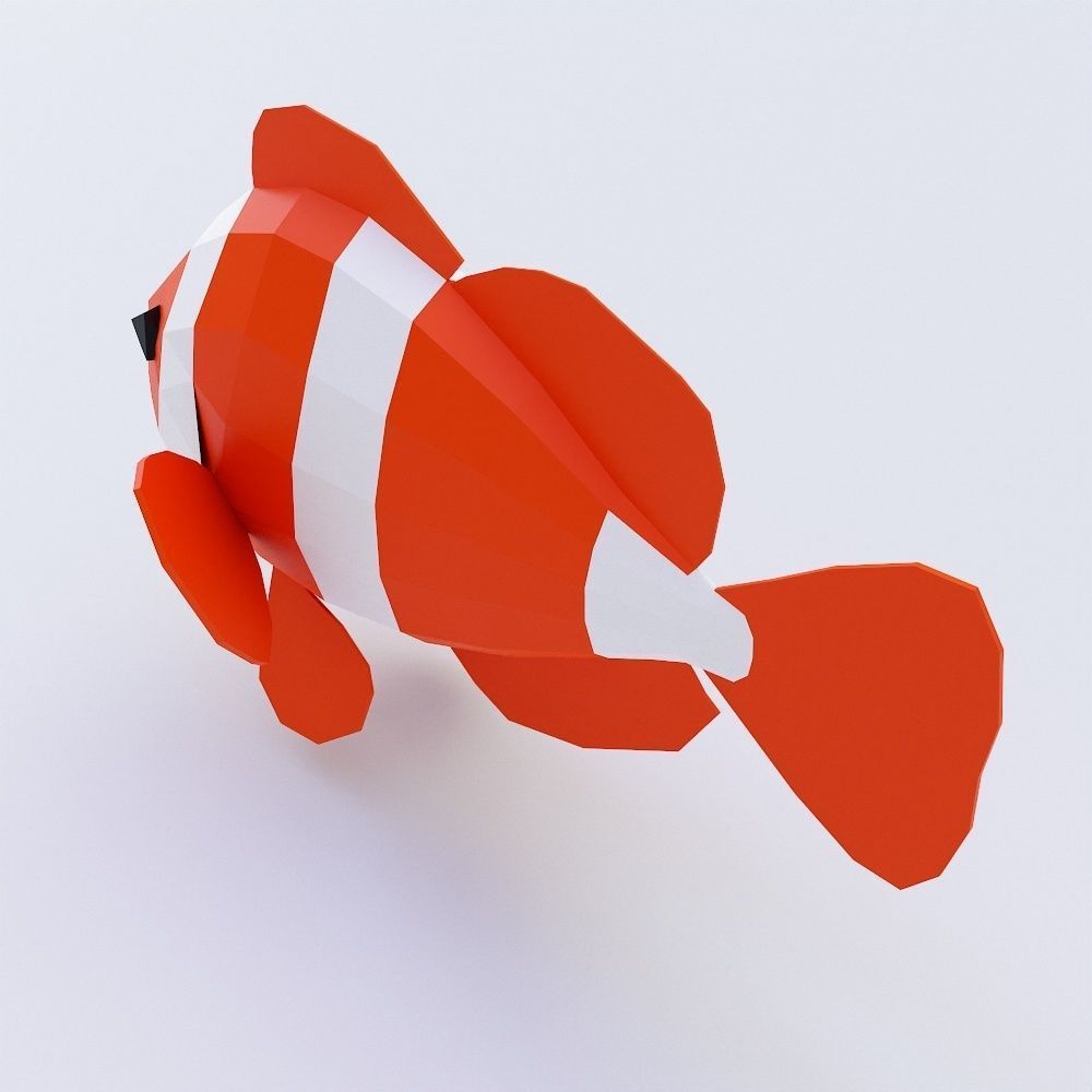 Anemone fish 3d model Low-poly 3D model_3