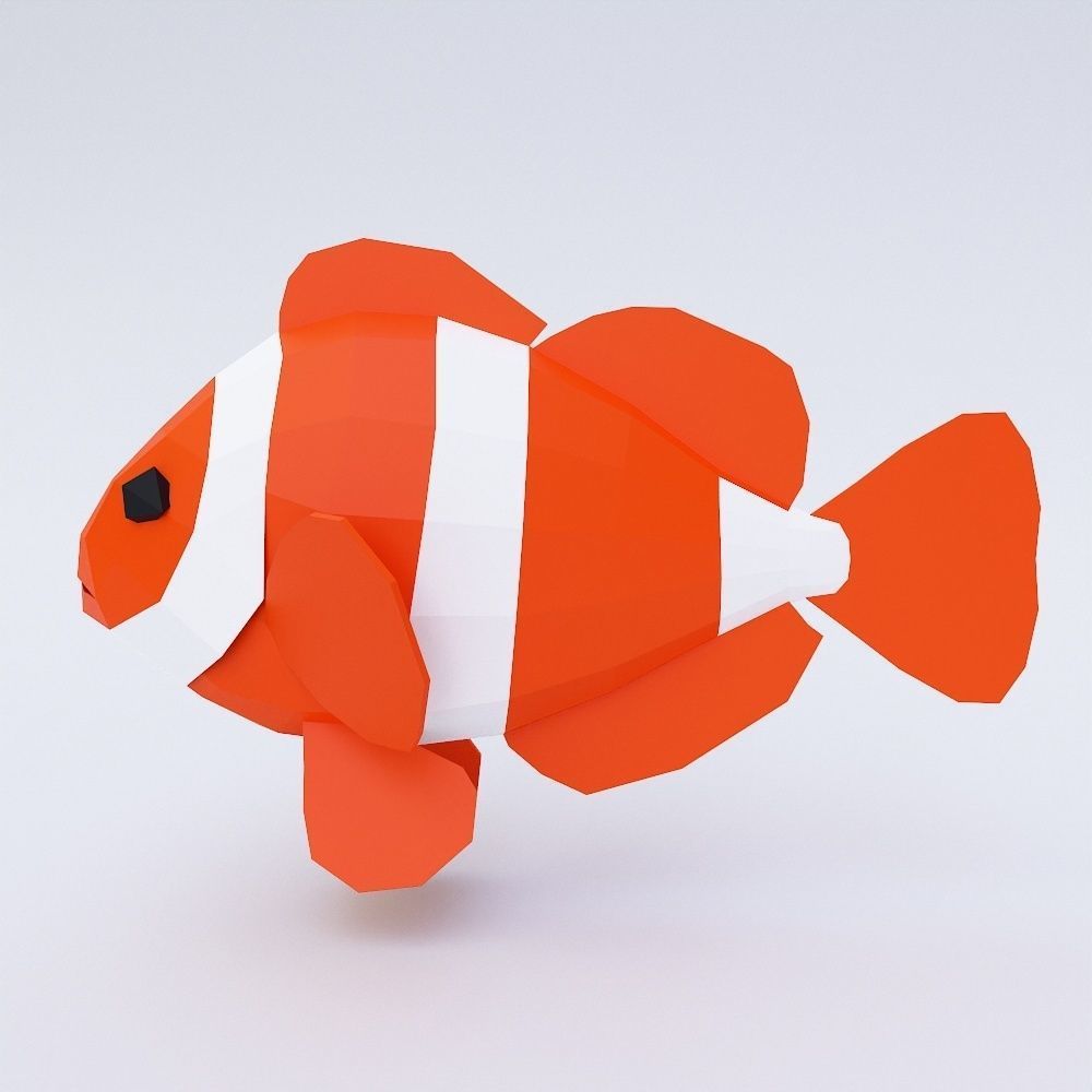 Anemone fish 3d model Low-poly 3D model_2