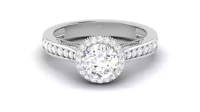 Solitaire Wedding Engagement Halo Ring Bridal Ring