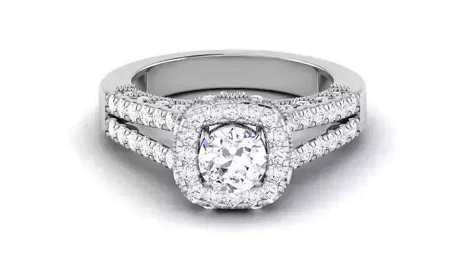 Solitaire Wedding Engagement Halo Ring Bridal Ring