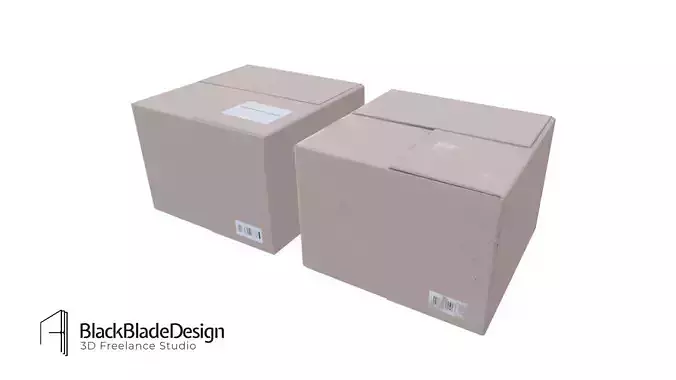 Simple Cardboard Box - Game Ready w Clean and Dirty Textures Low-poly 3D model