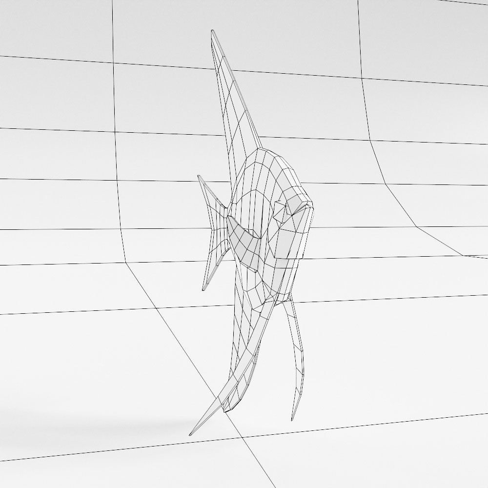 Fish 3d model paper Low-poly 3D model_4