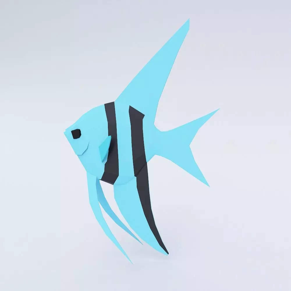 Fish 3d model paper Low-poly 3D model_0