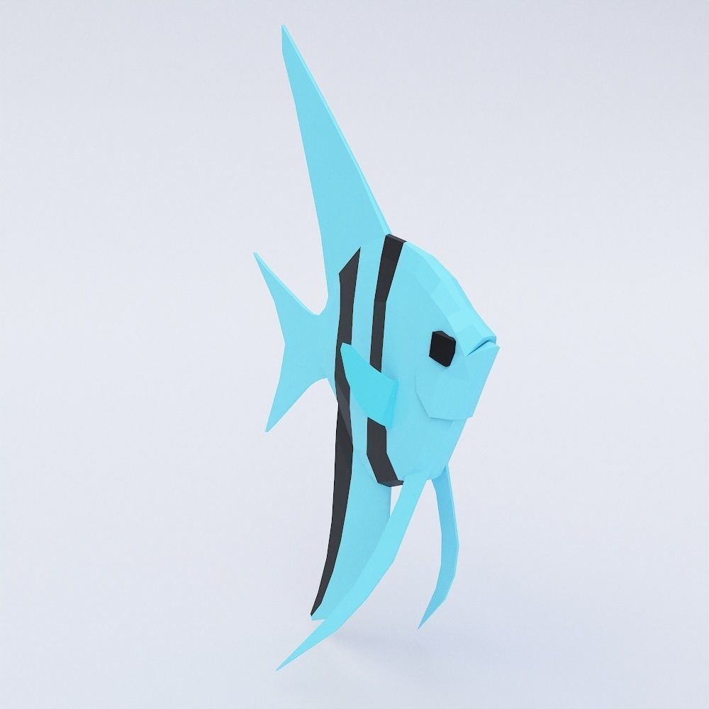 Fish 3d model paper Low-poly 3D model_1