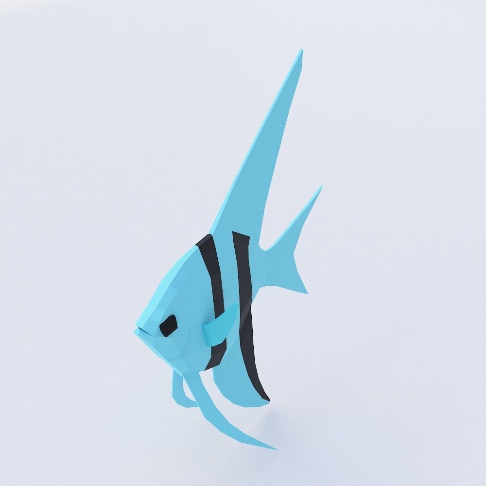 Fish 3d model paper Low-poly 3D model_2