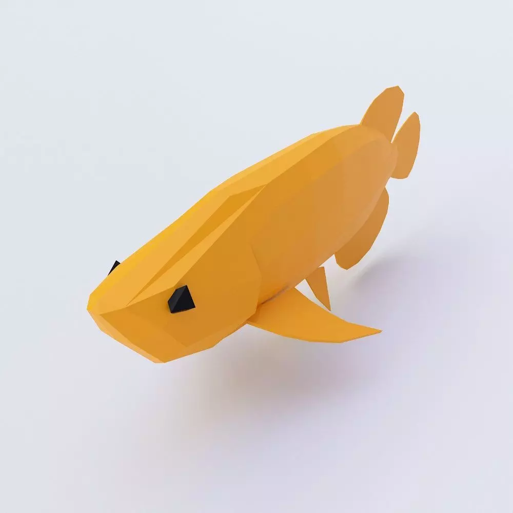 Asian arowana fish low poly 3d model Low-poly 3D model