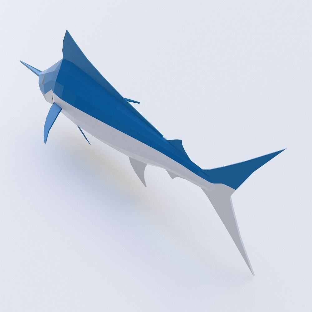 Atlantic blue marlin fish 3d model Low-poly 3D model_3