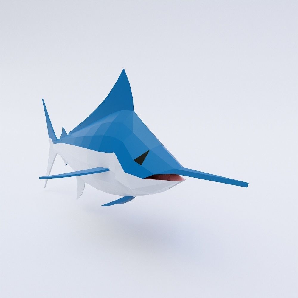 Atlantic blue marlin fish 3d model Low-poly 3D model_1