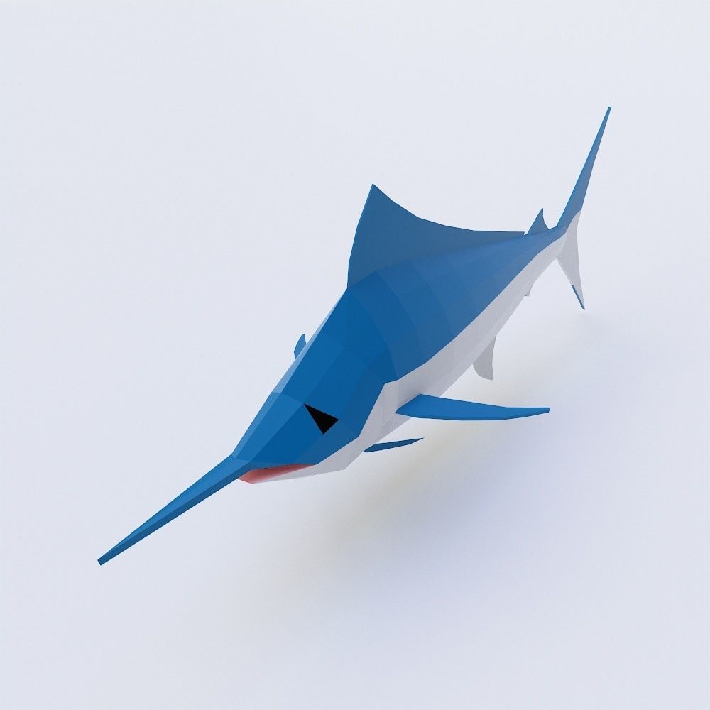 Atlantic blue marlin fish 3d model Low-poly 3D model_2