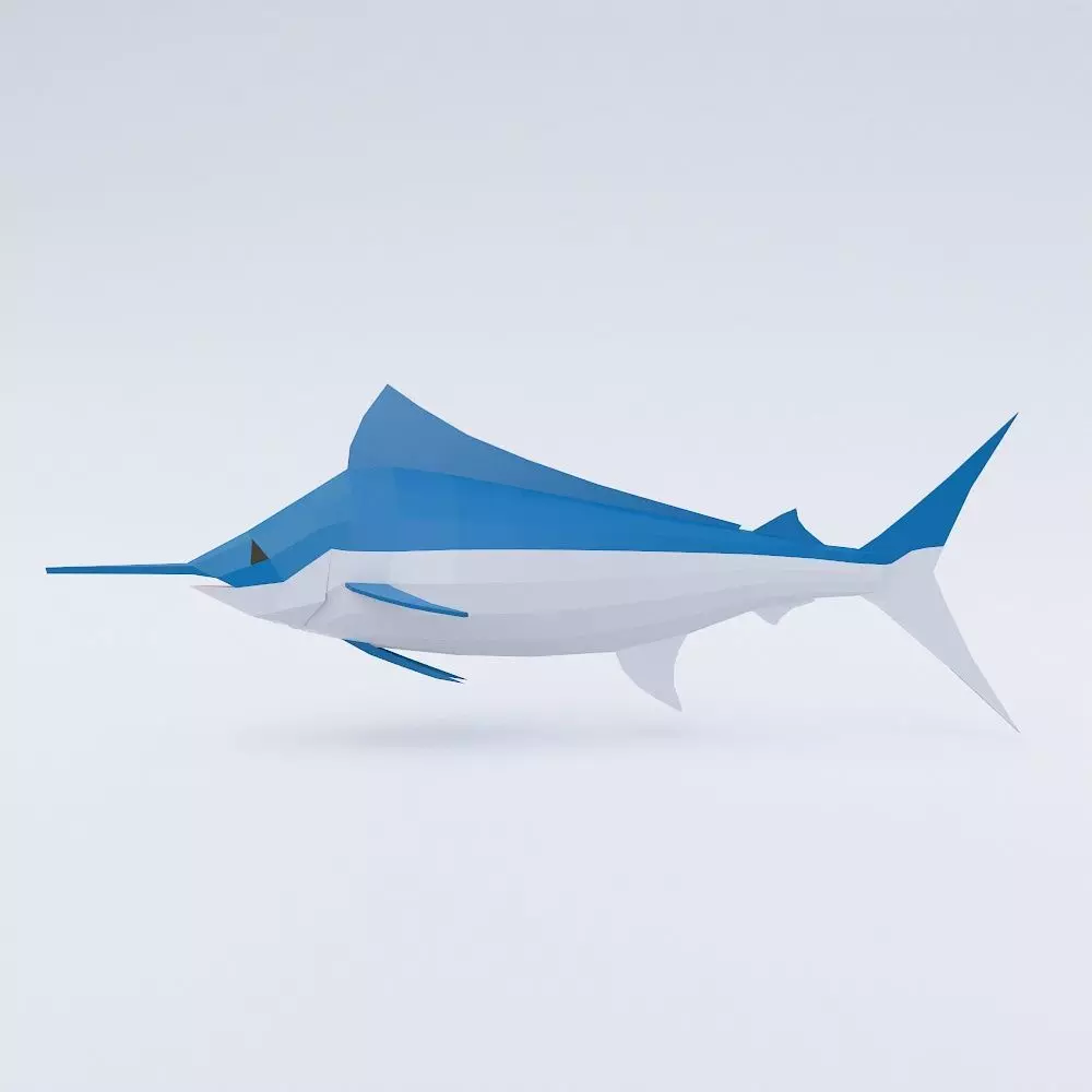 Atlantic blue marlin fish 3d model Low-poly 3D model_0