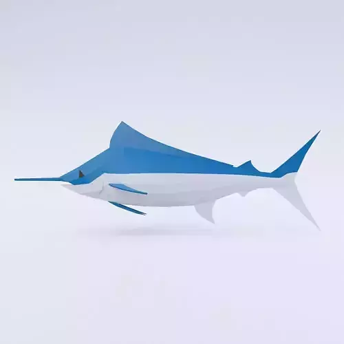 Atlantic blue marlin fish 3d model 