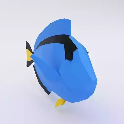 Blue tang fish low poly 3d model  Low-poly 3D model