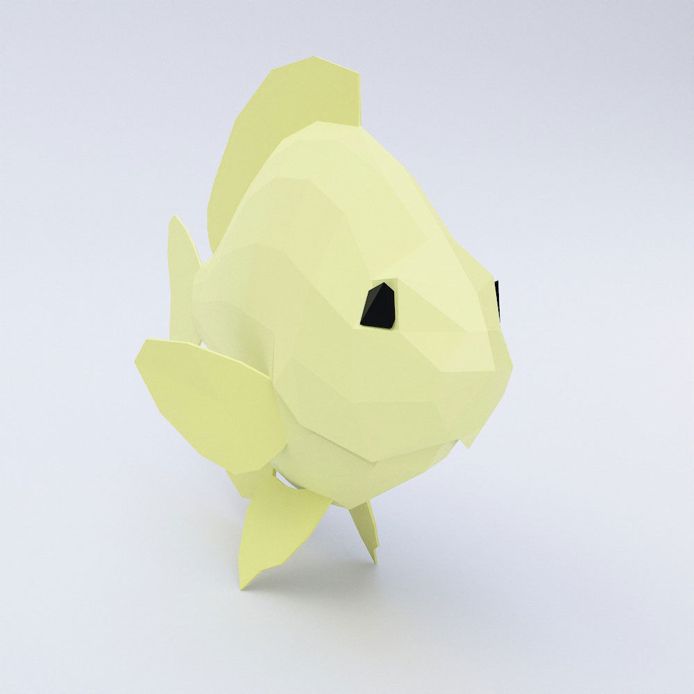 Bluegill fish low poly 3d model  Low-poly 3D model_1