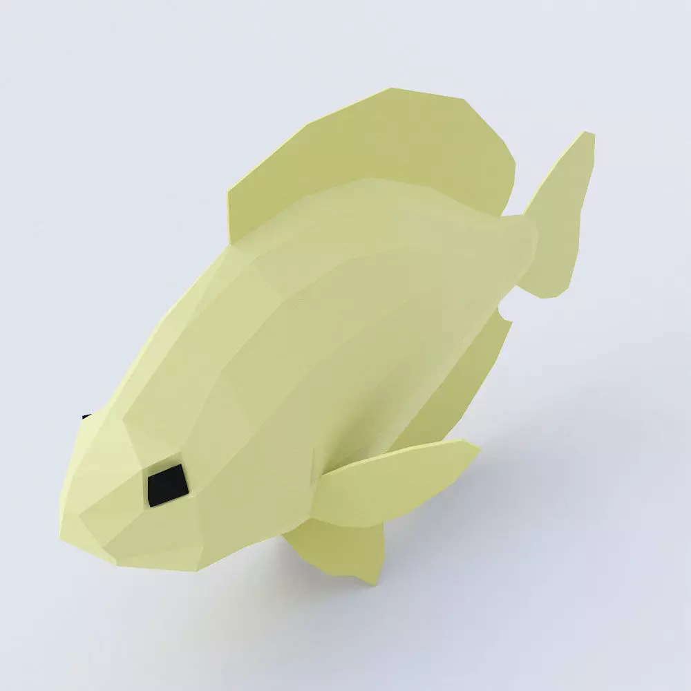 Bluegill fish low poly 3d model  Low-poly 3D model_0