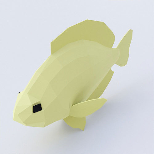 Bluegill fish low poly 3d model  Low-poly 3D model