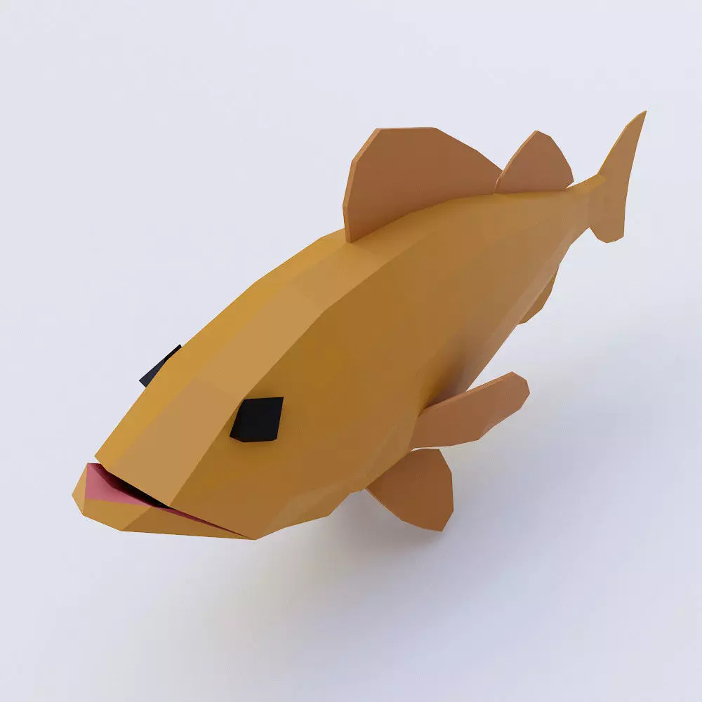Brown rock fish low poly 3d model  Low-poly 3D model_0