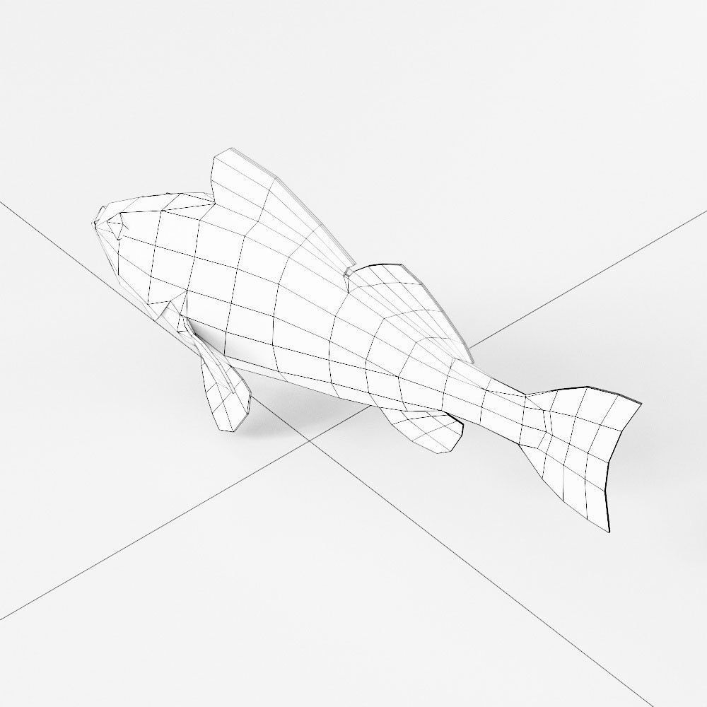 Brown rock fish low poly 3d model  Low-poly 3D model_4