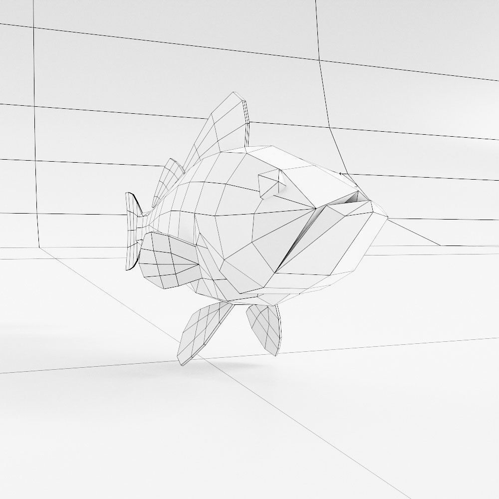 Brown rock fish low poly 3d model  Low-poly 3D model_5